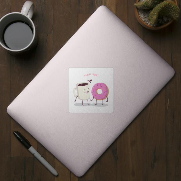 Coffee and Donut - Hashtag Couple Goals by i2studio